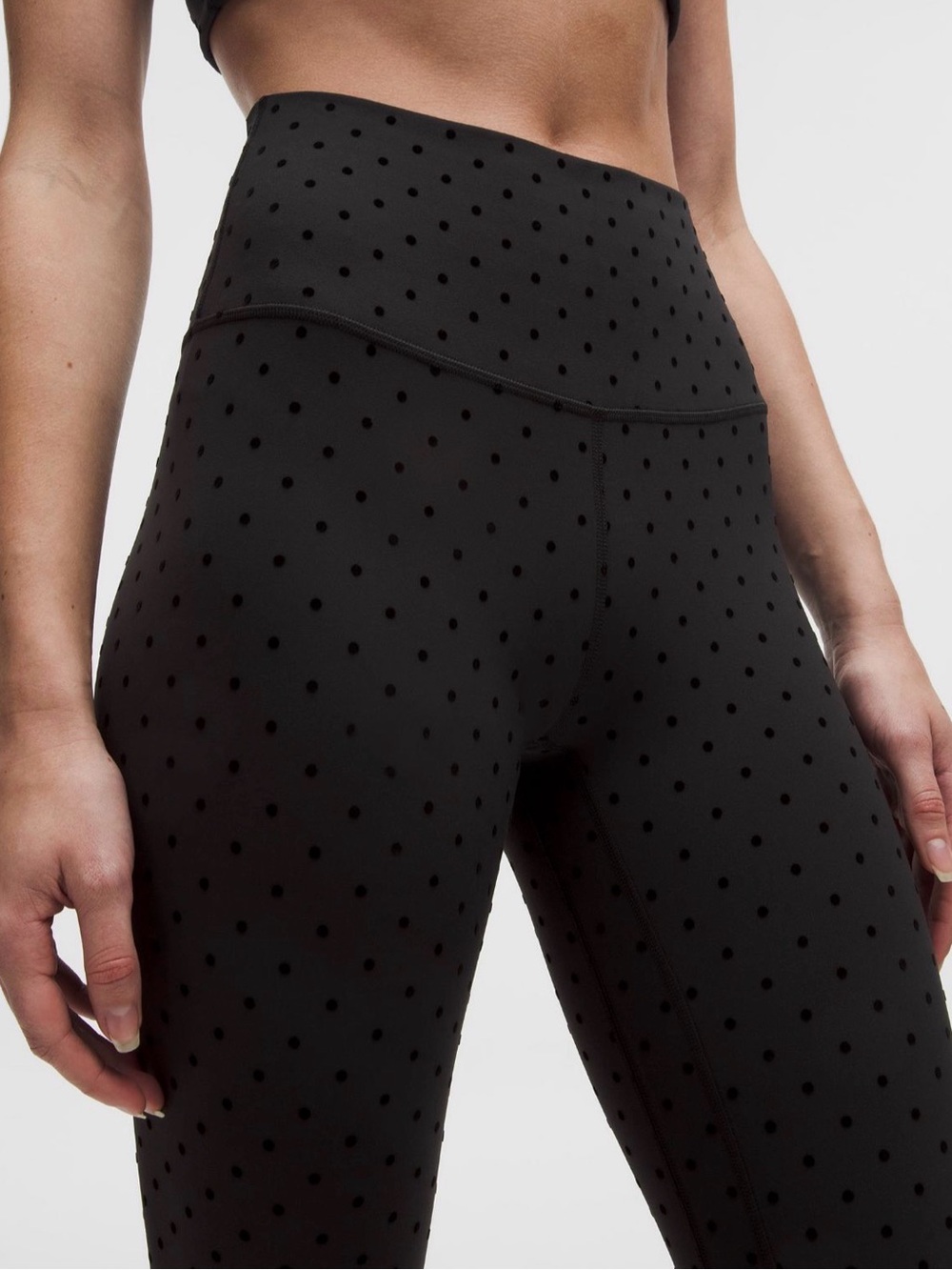 Lululemon athletica Black Polka-FLOCK Leggings with Size Tag 16